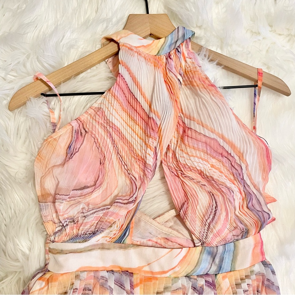 Rococo Sand Eira Marble Print Pleated Maxi Dress S NWT - Picture 10 of 16